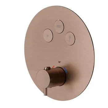 Смеситель для душа термостат Newform X-steel 316 на 3 источника, переключение - кнопки, для 27752, PVD Brushed copper bronze 70427EX.59.067