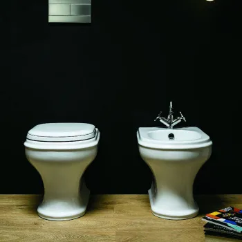 Биде напольное Azzurra Charme 52х40, с 1отв для смесителя, c креплением KIT 2000 CF, белый CHBIT000000MBI/(CHA500 bi)*1