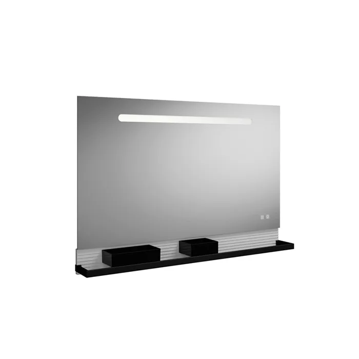 Burgbad FIUMO Зеркало 120x70x15 мм, подсветка LED, сенс выкл, обогрев, корпус Alu-Optik, 2 ящика ,ре