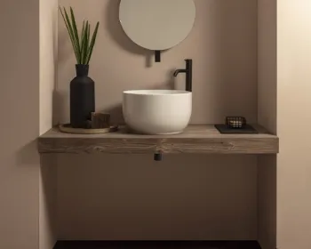 Раковина Globo T-Edge для установки на столешницу размер ? 38 см цвет bi (Bianco) TE038BI