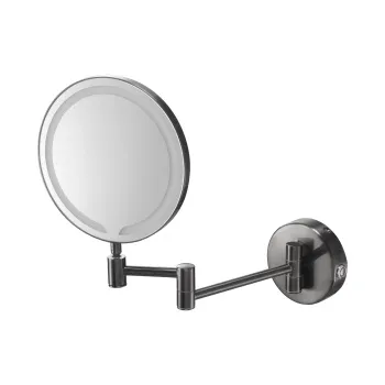 Косметическое зеркало с подсветкой и увеличением Benesque Lumiere 70011103 черный брашированный