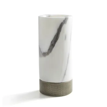 3SC APUANA 2.0 Стакан настольный, цвет: мрамор Bianco Statuario/nickel satinato lucido