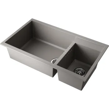 Мойка кухонная Omoikiri Tedori 86-2-LB-GR leningrad grey 4993573