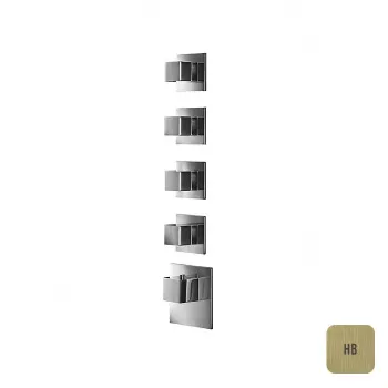 Внешняя часть термостатического смесителя Almar с 4-мя запорными вентилями, латунь брашированная pvd E180024.HB