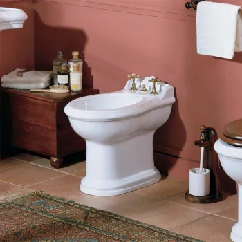 Биде напольное Azzurra Jubilaeum 59x40см с 1 отв под смеситель, белый с креплением к полу JUBIT0B0000MBI/(JUB500/M bi)*1