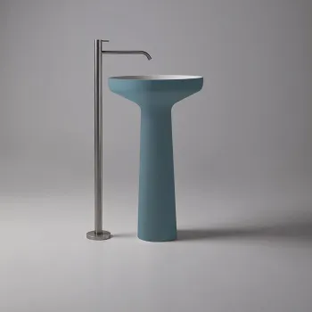 Раковина Antonio Lupi Ago 50х85, без отв., слив в пол, с сифоном, гибким шлангом и донным клапан, Flumood, внешний Ossido/белый А0002451495