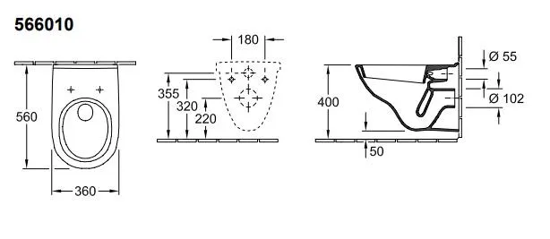 Подвесной унитаз Villeroy&Boch O.Novo 56601001