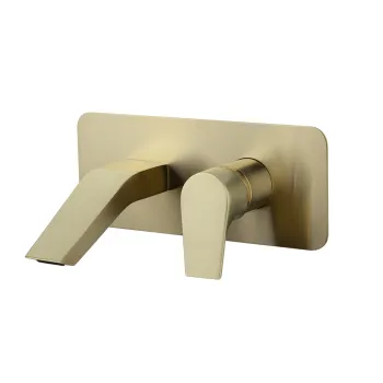 Смеситель для раковины Ramonsoler Urban Chic встраиваемый с каскадным изливом золото 212001OC