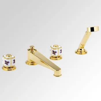 Смеситель на борт ванны THG Capucine Mauve Decor Or A7D-F01-112BSG полированное золото