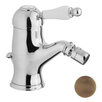 Смеситель для биде Cisal Arcana Empress однорычажный, на 1 отверстие с донным клапаном, бронза EM00055027