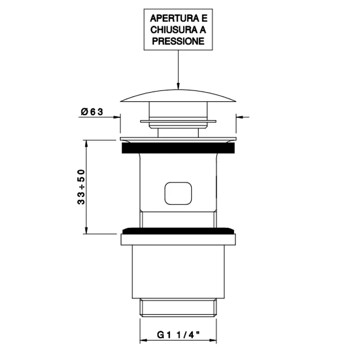 Сливной донный клапан Nicolazzi Complementi 1 1/4 clic-clac, с переливом, золото 24к 5558GO