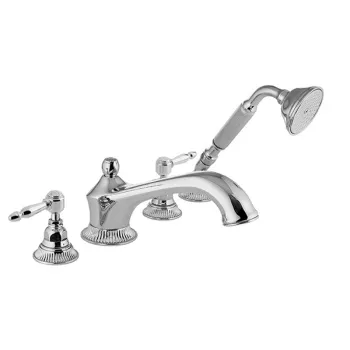 Смеситель на борт ванны Nicolazzi Impero на 4 отв., излив: 205 мм, с ручным душем, хром 1204CR36L