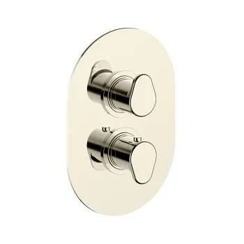 Смеситель термостатический для душа Cisal Lineaviva настенный, на 2 выхода (без встраиваемой части ZA018101) Nichel Spazzolato LV0181002F