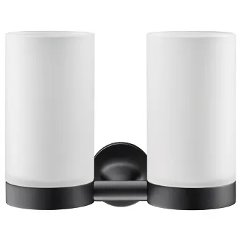 Duravit Starck T Два стакана для зубных щеток настенные, цвет: черный матовый