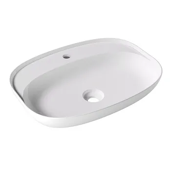 Раковина накладная Alice Form Oval 60x45хВ12 Plan, с отверстием под смеситель, белый глянцевый, 22460101