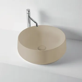 Раковина накладная Kerasan F10 D43, H 16, Коричневый орех матовый 460481