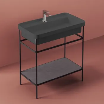 Металическая структура с раковиной Artceram Fuori Scala 40x57хh83, на 1 отв. напольная, черный матовый TFL034 17 00