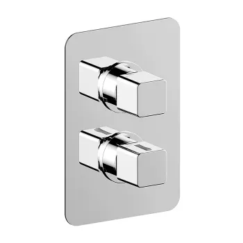 Cмеситель для душа Cisal Cubic термостат, 1-2-3 положения, хром (без внутр части ZA00B030-ZA00B031) CU0BT03021