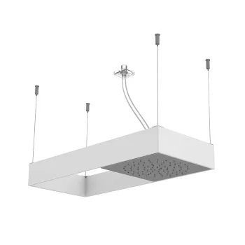 Верхний душ Moove потолочного монтажа Fima Carlo Frattini Wellness в белой матовой раме, передвижной модуль подачи воды, хром F2993BCR