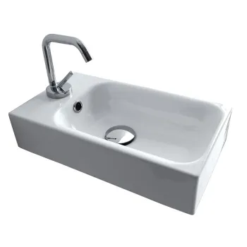 Раковина подвесная Kerasan Cento 450х250 , с 1 отверстием для смесителя по центру, белый 353701C*1