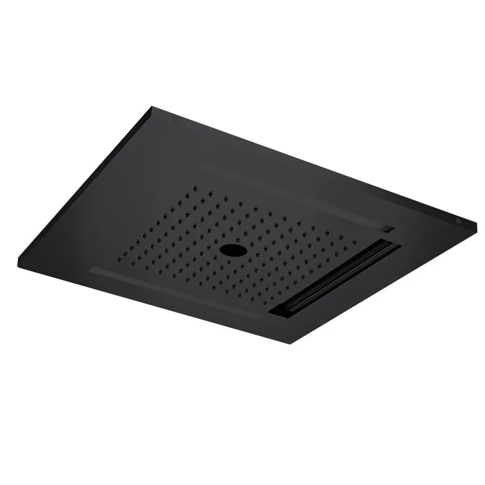 Almar Chromotherapy Встраиваемый верхний душ 49,6х49,6см., 3 типа струи, хромотерапия, цвет: черный матовый E044259.MB