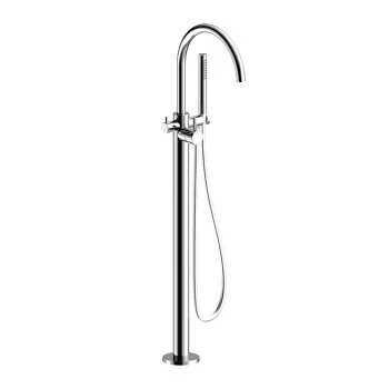 Внешняя часть отдельностоящего смесителя на ванну с двумя картриджами Almar Freestanding, оружейный металл брашированный pvd E216000.GM