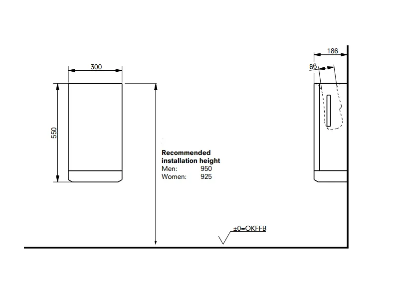 Сушилка для рук Toto PUBLIC TYC424W