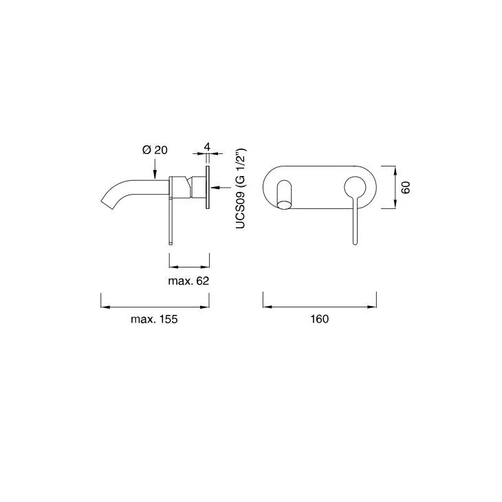 Cмеситель для ванны CEA Design Innovo INV 15 L сталь