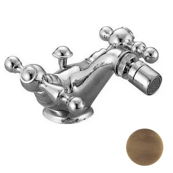 Смеситель для биде Cisal Arcana America двухвентильный, на 1 отверстие с донным клапаном, бронза AA00055027