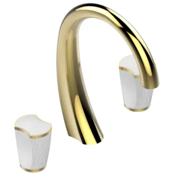Смеситель для раковины THG Infini Porcelaine Blanche U2D-H53-151M matt gold pvd