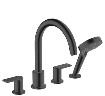 Смеситель на борт ванны Hansgrohe Vernis Shape 71459670, матовый чёрный