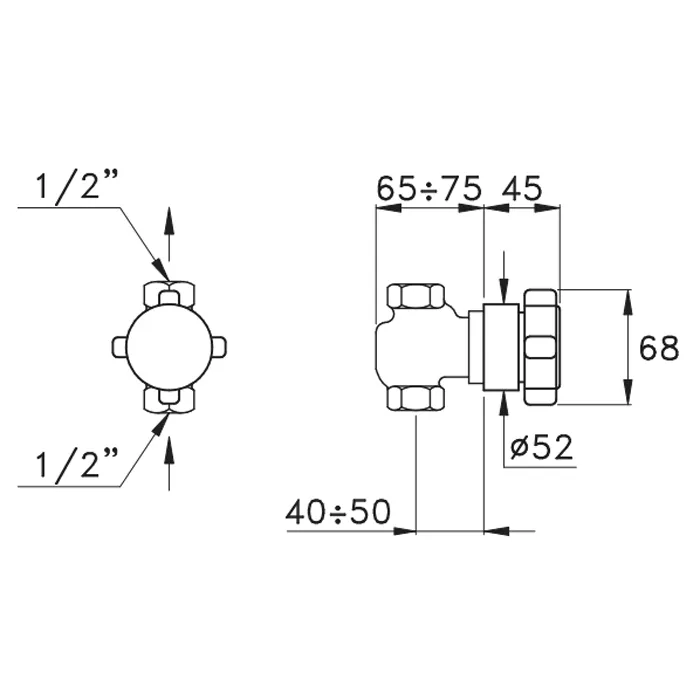 Встраиваемый смеситель Stella Aster 0/154 без излива, хром AT 01100 CR00