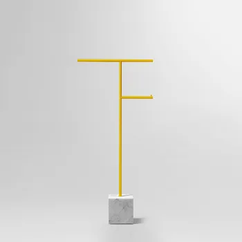 Стойка напольная Antonio Lupi Bivio 65см., с полотенцедержателем и держателем туалетной бумаги, база из мрамора Carrara satinato, Mostarda goffrato А0002457109