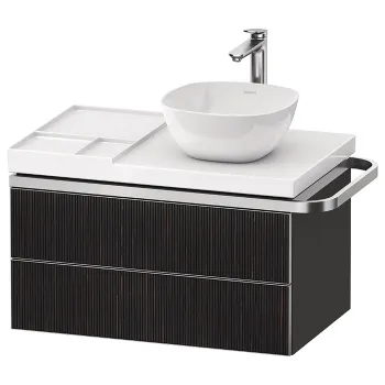 Duravit Aurena Тумба подвесная под раковину 784 x 802 x 492 мм, фасада 67 шпон черное дерево Цвет корпуса 80 графит матовый