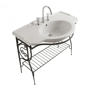 Консоль с раковиной напольная Globo Paestum 110x60x90см, на 1 отв, состаренный металл PA036 met.ant