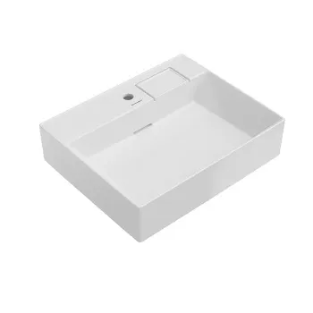 Раковина LOGICA мебельная с одним отверстием Kerama Marazzi 60x48 14,5, с 1 отв.под смеситель, с переливом, белая глянцевая LO.wb.60.1