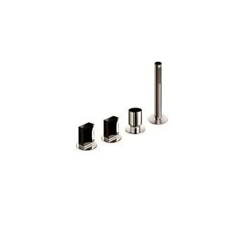 Смеситель на борт ванны Fantini Venezia In на 2 источника, 4 отв., с ручн душем, без излива, Nickel PVD 29 95 N567S