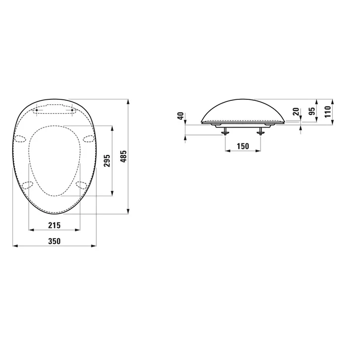 Laufen Alessi One Сиденье для унитаза 481x350x107мм с микролифтом, цвет: белый матовый