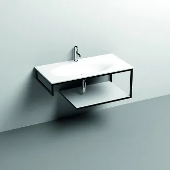 Структура подвесная Kerasan Shape Louise 1020х520 , , нержавеющая сталь, полка черная, черный матовый 9324K1