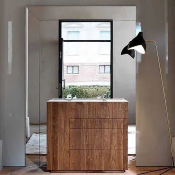 Тумба с раковиной Noorth Milldue Edition Touch 1000х480х880, напольный, 3 ящика, слив в стену, с проставкой, раковина Milltek бел мат, отделка Abete, 373815