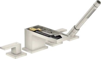 Axor MyEdition Смеситель на борт ванны., на 4 отв., с ручным душем, без панели, цвет: сталь 47432800