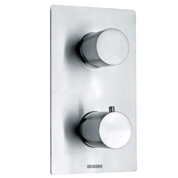 Наружная часть Bossini Nobu для универсального термостатического смесителя Nobu на 1-5 выходов..цвет Mat brushed S.S.