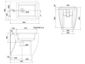 Биде напольное Scarabeo TEOREMA 2.0 5139/49