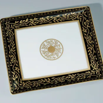 Поднос керамический THG Marquise Noir Decor Or A7F-A02-4614 белый