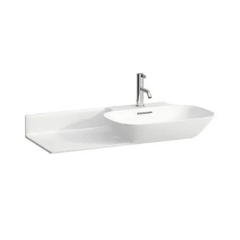 Laufen INO Раковина накладная, 900х450х120мм с 1  отв. под смеситель, полка слева, цвет: белый матовый (продаем с базами 4.0300.2.110.26/4.2540.1.030.
