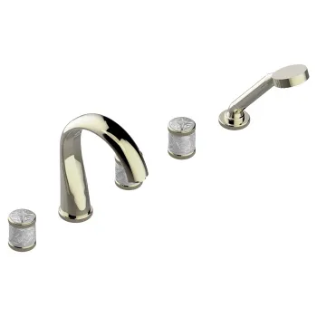 Смеситель на борт ванны THG Hirondelles A4J-F30-1132SG soft gold