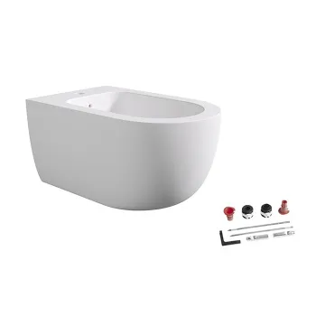 Биде подвесное Alice Unica 55х35, с набором для крепления, белый матовый, 32250109SET