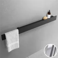 Полка с полотенцедержателем 80 см Novellini Frame R90AKFMMA380-B, цвет Silver