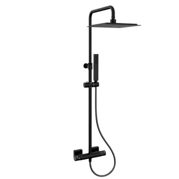 Душевая система Ramonsoler Arola термостатическая без излива с регулировкой высоты чёрный 265403RK250NM