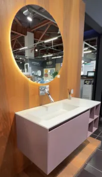 Тумба с раковиной  Brenta Fly 1200 800 400 500 H445 Mokka Mat 10 12 Solid Surface